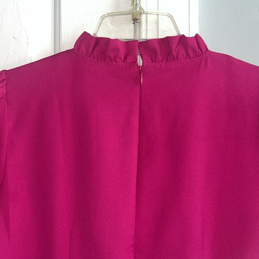 J. Crew Fuchsia Ruffleneck Shift Dress size 6 - Picture 7 of 12